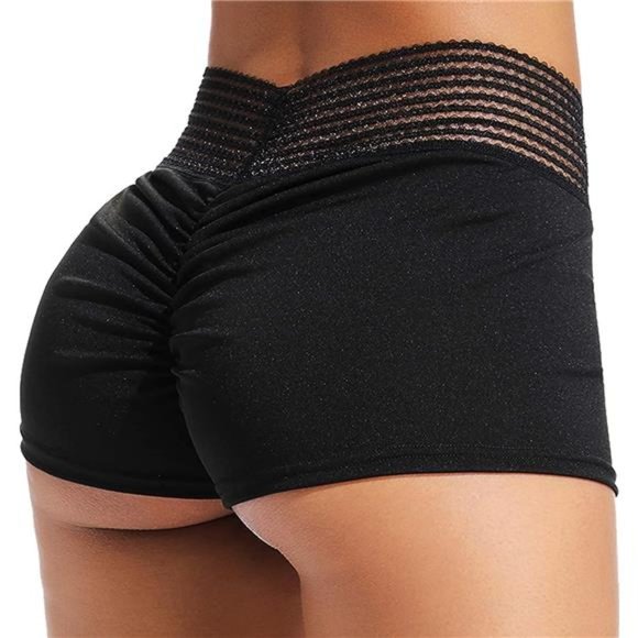 Pants - Great Womens High Waisted Workout Scrunch Bottom Shorts Pants Ruched Yoga Shorts